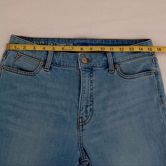 TALBOTS Flawless Straight Crop Blue Jeans Capri, size 8P - Picture 6 of 14